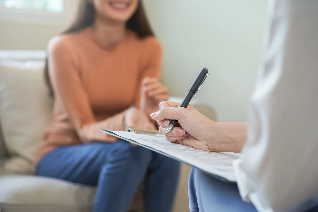 A person participates in intensive outpatient therapy.