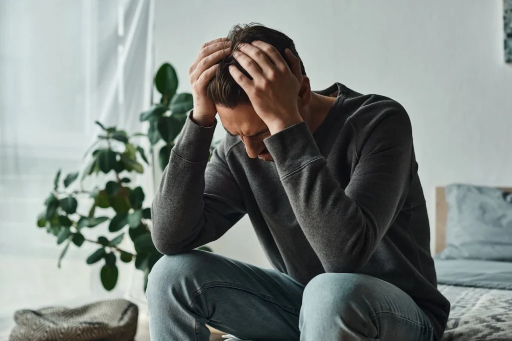 A woman struggles with depression.